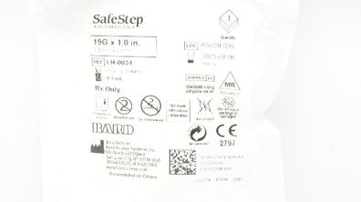 Bard LH-0034 SafeStep Huber Ndle Set 19G x 1.0inch Priming Volume 0.3mL (x)